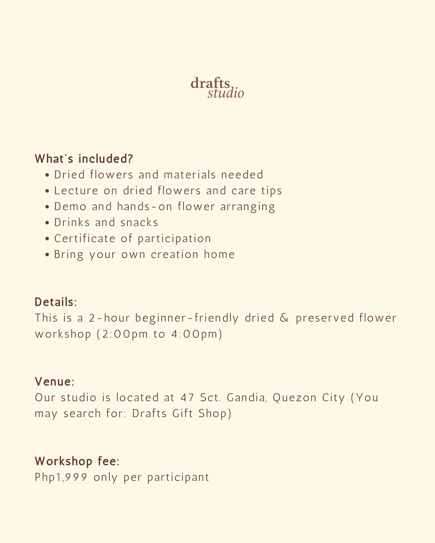 Floristry Class: May 23