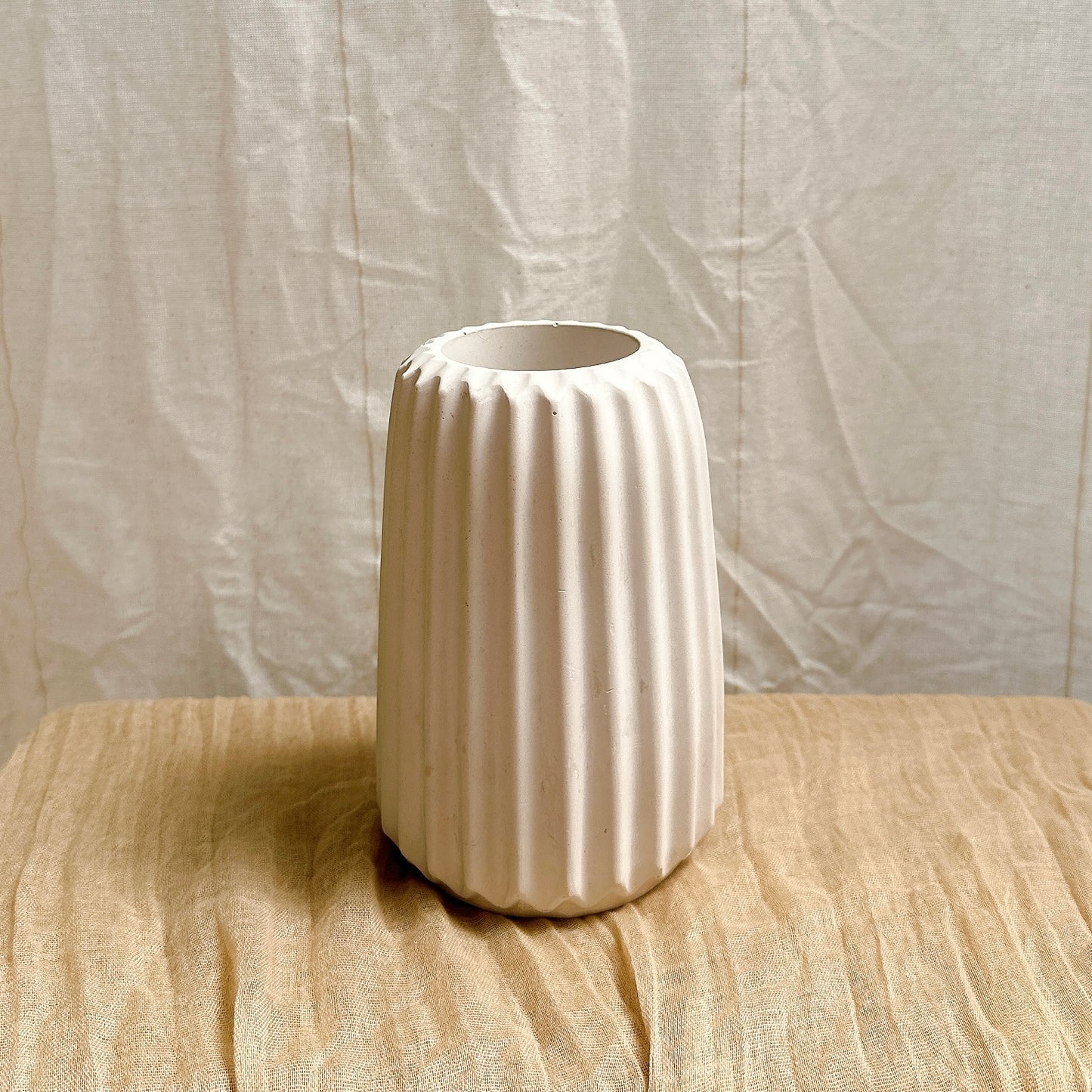 Ivory Pleated Vase Large
